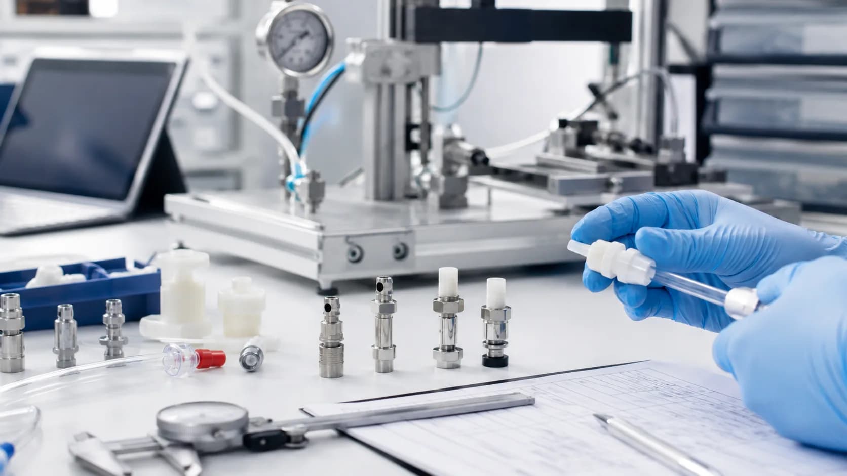 Medical device connector engineering verification and comparison workspace
