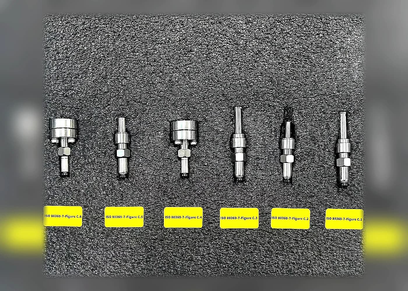 ISO 80369-7 Luer reference connectors arranged for application-specific selection