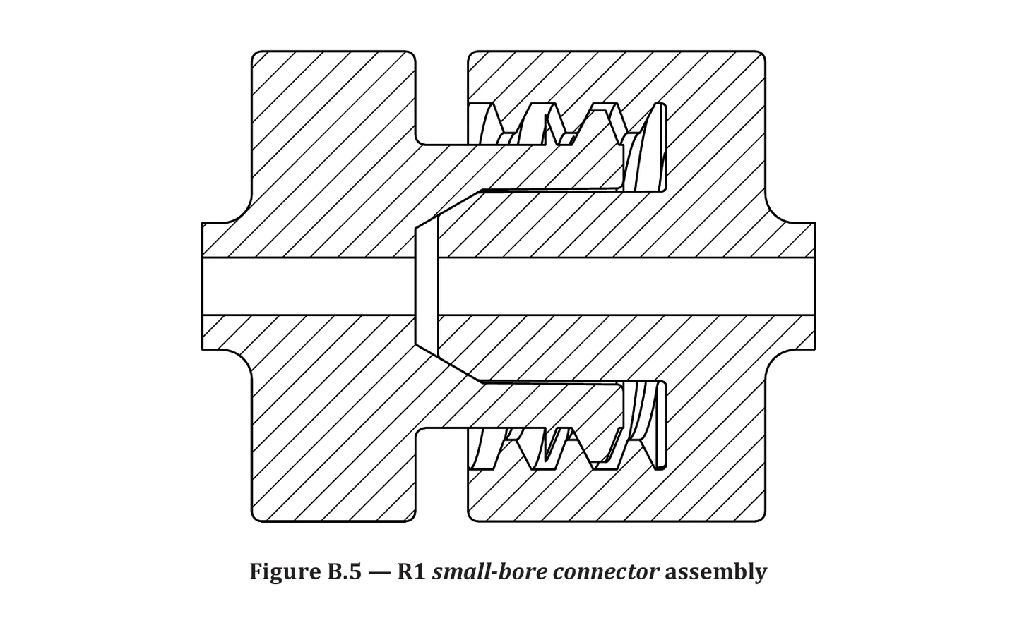 ISO 80369-2 Figure B.5 R1 Small-Bore Connector Assembly visual